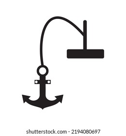 Navigational ship anchor icon | Black Vector illustration |