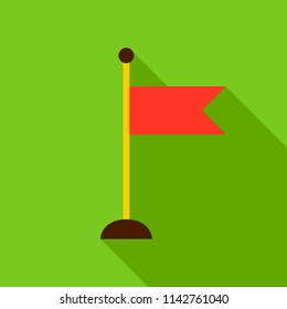 Navigational Signpost Object Icon. Flat Design Vector Illustration with Long Shadow.