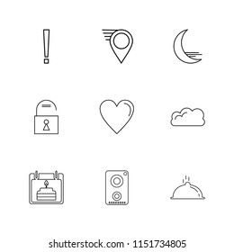 navigations  heart  crecent  unlock  user interface icons  arrows  navigation  wifi  internet  technology  apps  icon vector design  flat  collection style creative  icons