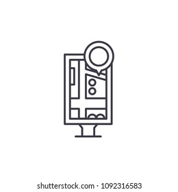 Navigator city board linear icon concept. Navigator city board line vector sign, symbol, illustration.