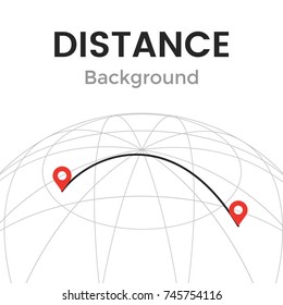 Navigator distance with pin pointers vector illustration