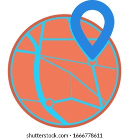 navigator gps map location or geolocation road icon flat on a white background. eps 10 vector
