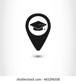 navigator and graduation cap,  vector icon