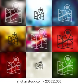 navigator icon on blurred background