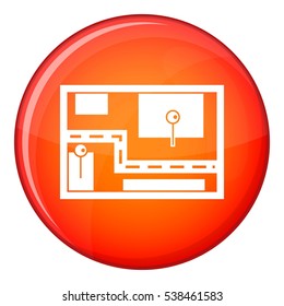 Navigator icon in red circle isolated on white background vector illustration