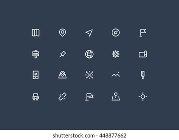 navigator icon set. line vector.