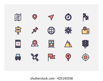 navigator icon set vector.