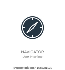 Navigator icon vector. Trendy flat navigator icon from user interface collection isolated on white background. Vector illustration can be used for web and mobile graphic design, logo, eps10