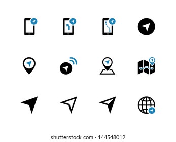 Navigator icons on white background. Vector illustration.