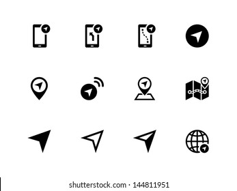 Navigator icons on white background. Vector illustration.