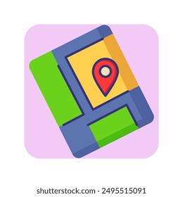 Navigator line icon. Mark pointer on map. Navigation concept. Can be used for topics like finding way, car driving, app design