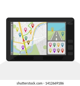 Navigator and map vector drawing 