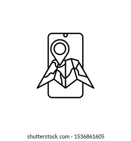 Navigator mobile map icon. Element of mobile technology icon