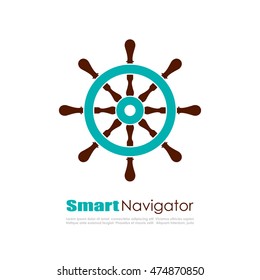 Navigator nautical logo vector illustration isolated on white background