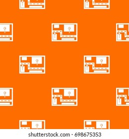 Navigator pattern repeat seamless in orange color for any design. Vector geometric illustration