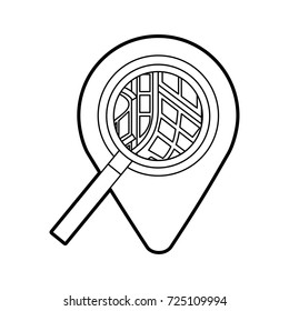 navigator pointer map magnifier location concept