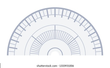 Navigator Protractor Vector Flat Icon Isolated On White