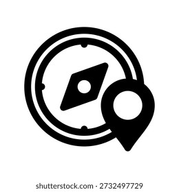Navigator solid line illustration of a road trip icon
