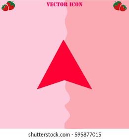 Navigator vector  icon. Strawberry Background.