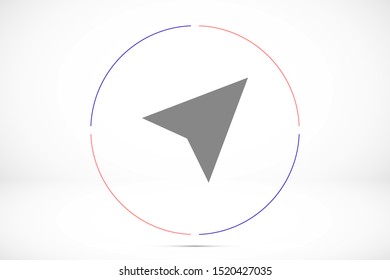 Navigator vector icon. Navigator for ustroystvami icon. Navigator for roads icon. Navigator for trips icon. 10 eps