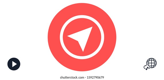 Navigator vector icon. Navigator for ustroystvami icon. Navigator for roads icon. Navigator for trips icon. 10 eps