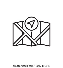 Navigator vector outline icon style illustration. Eps 10 file