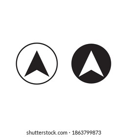 Navigator web icon. Black circle button with white illustration.