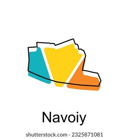 Navoiy map vector illustration design template, Uzbekistan map, black and white detailed outline regions of the country. Vector illustration