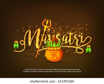 Navratri Celebration Poster Or Banner Background.