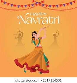 Pareja Navratri Jugando Garaba Dandiya Festival
