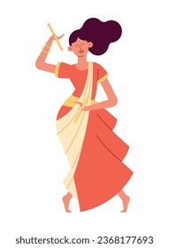 navratri dancer design vector isolated