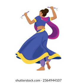 navratri dancer young woman isolated icon