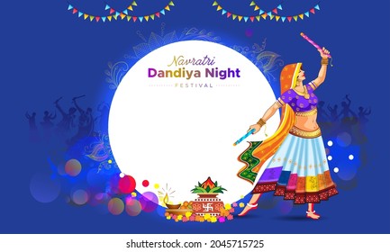 Navratri Festival Background And Dandiya Dance Creative