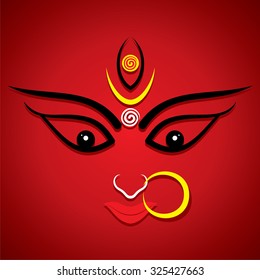 navratri festival celebrate , maa durga face design vector