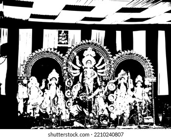 The Navratri festival celebrations in India. Vector. Background. Texture. 