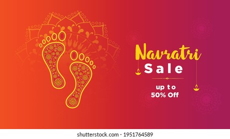 Navratri festival off banner design. Vector graphic illustration.