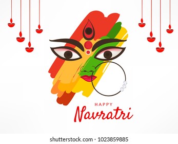 Navratri Hindu Festival Design, Vector Illustration.
