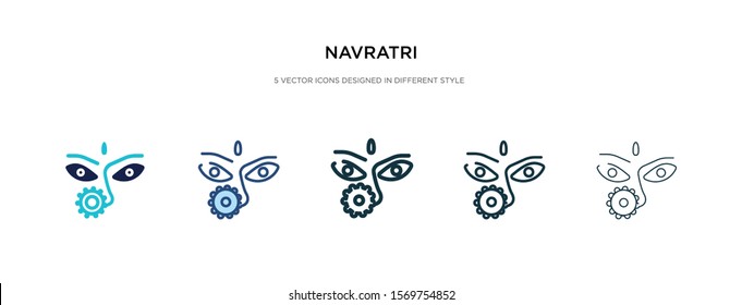 navratri icon in different style vector illustration. two colored and black navratri vector icons designed in filled, outline, line and stroke style can be used for web, mobile, ui