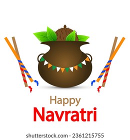 Navratri Indian dandia sticks, vector art illustration.