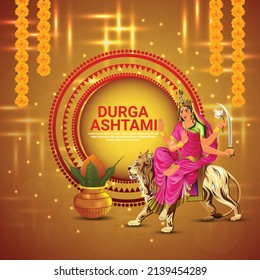 Navratri indian festival greeting card