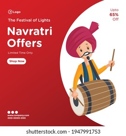 Navratri offers banner design. Vector graphic illustration.