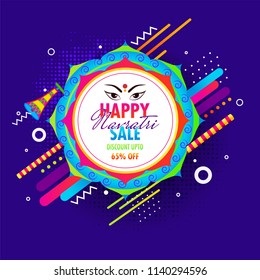 Navratri Sale with 65% discount offer poster or banner design. 