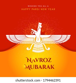 Navroz greeting. Iranian and Parsi new year with Text navroz mubarak (happy new year). vector, banner, poster , flyer