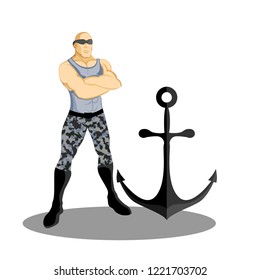 Navy Anchor Mascot