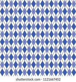 Navy argyle seamless pattern, rhombus background vector illustration