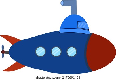 Navy army submarine vector under sea