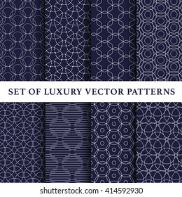 Navy asian abstract luxury vector patterns pack