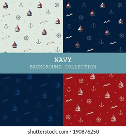 Navy Background Collection , Seamless Pattern