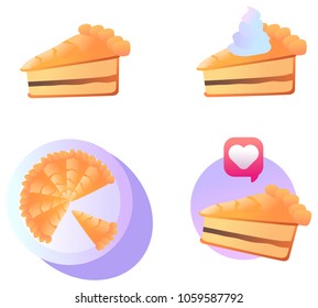 Navy Bean Pie. A Food That Commonly Eaten By Americans Muslims During Iftar Ramadan Kareem, Eid El Fitr. For Icon Stock, Magazine, Cover, Poster, Banner, Explainer Video Etc.