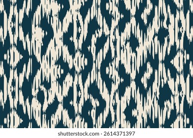 Navy beige ikat blur jungle, ornament blurred ethnicity dynamic print stripe beautiful hand cloth ogee abstract grunge textile pattern canvas endless fashion stripe draw colorful ethnic fabric